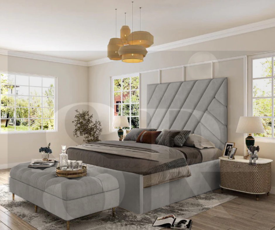 Mia Cross Multi panel Bed | Luxury Bed