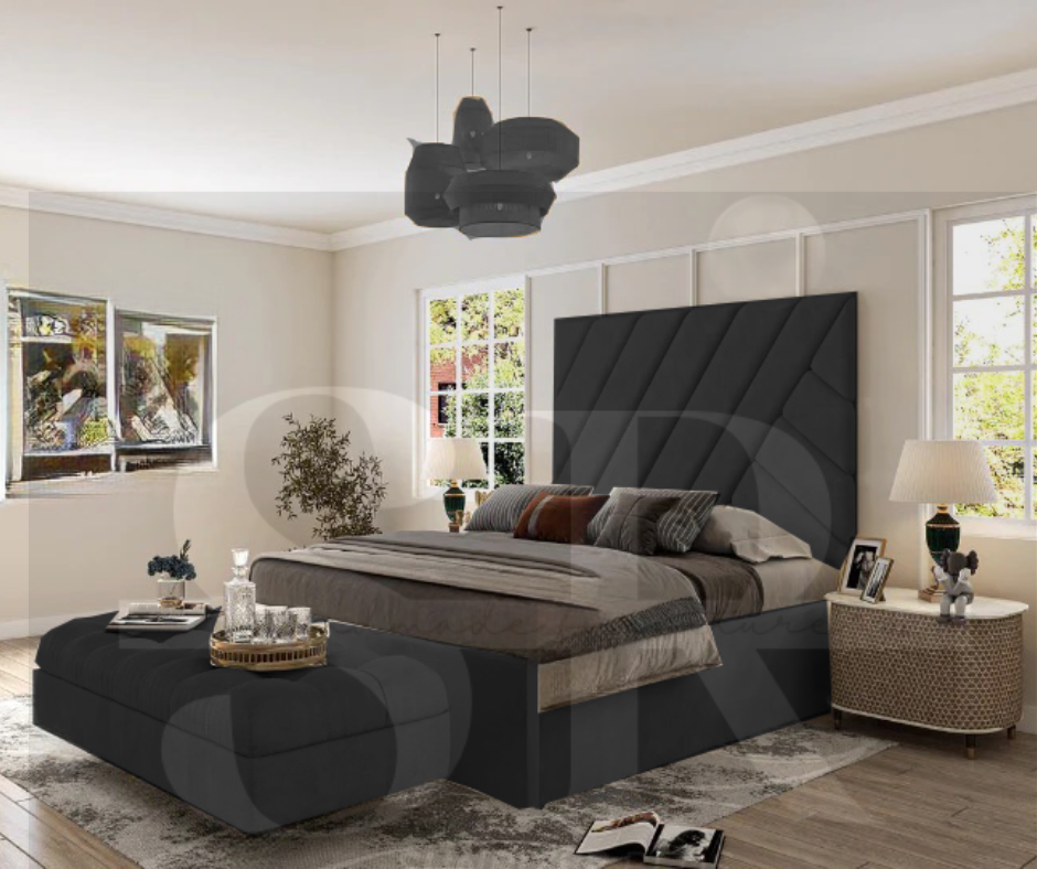 Mia Cross Multi panel Bed | Luxury Bed