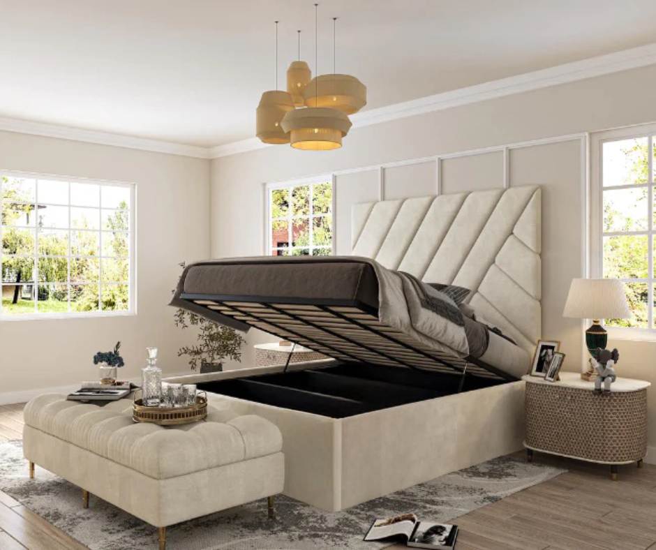 Mia Cross Multi panel Bed | Luxury Bed