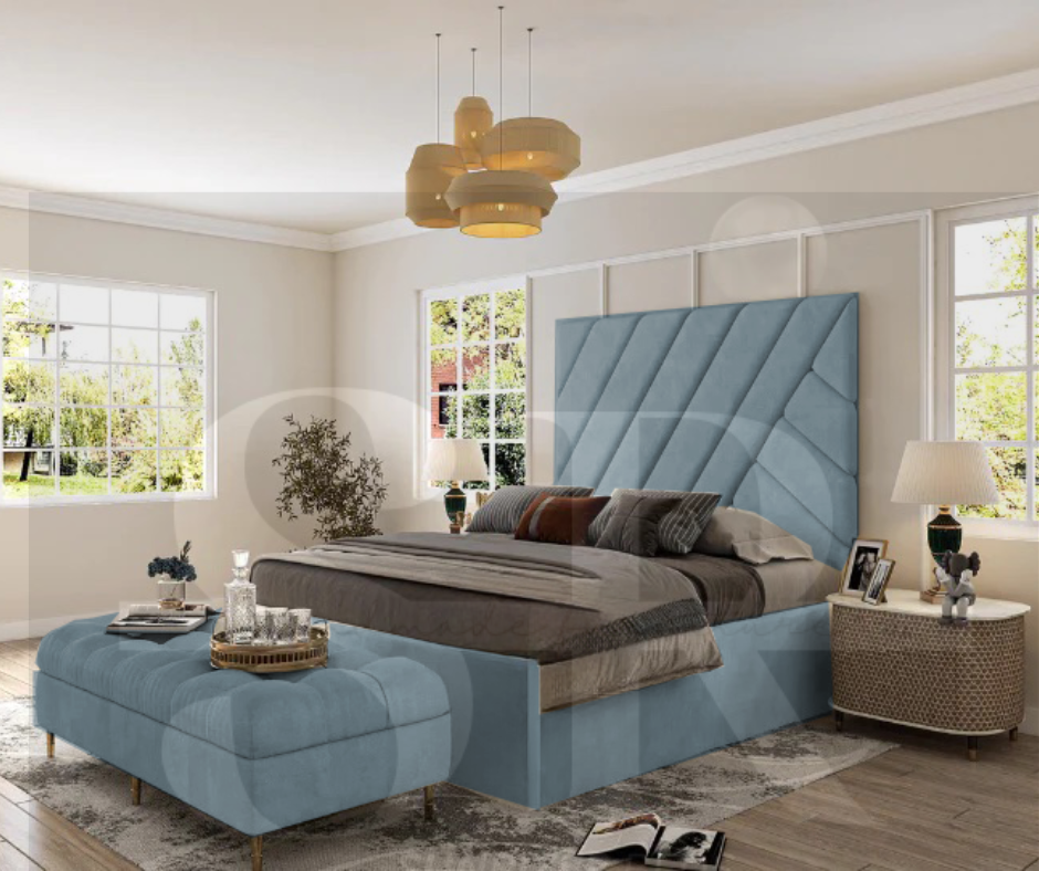 Mia Cross Multi panel Bed | Luxury Bed