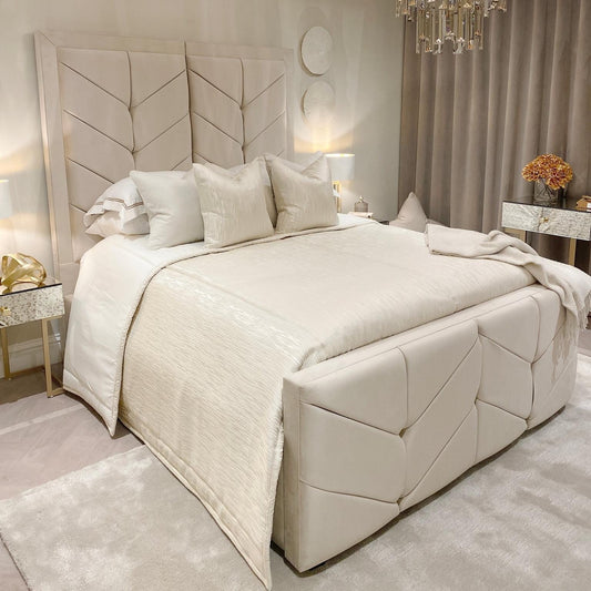 Oli Luxury Bed Frame | Tall Headboard  Bed Frame