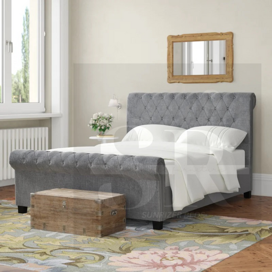 Royal Scroll Bed | Sleigh Bed