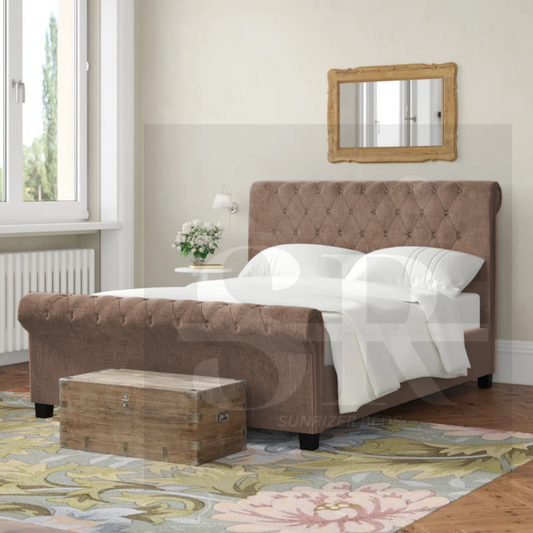 Royal Scroll Bed | Sleigh Bed