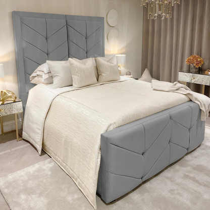 Oli Luxury Bed Frame | Tall Headboard  Bed Frame