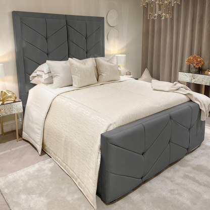 Oli Luxury Bed Frame | Tall Headboard  Bed Frame