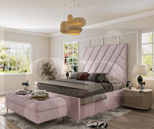 Mia Cross Multi panel Bed | Luxury Bed