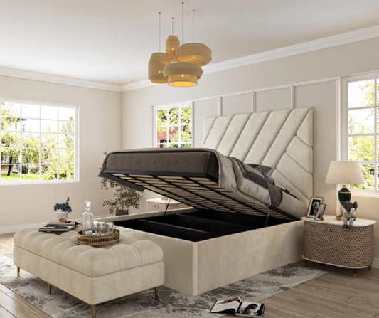 Mia Cross Multi panel Bed | Luxury Bed